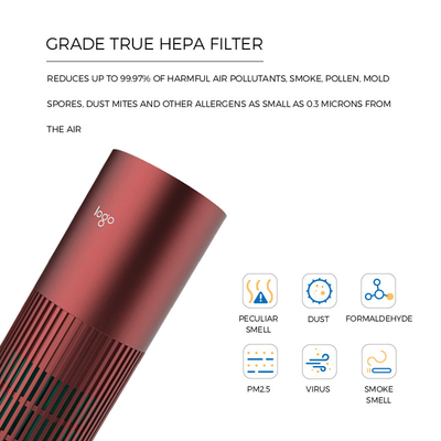 Tipo de control de tacto fuente del purificador casero del aire del filtro de H13 HEPA de la alimentación por USB de C